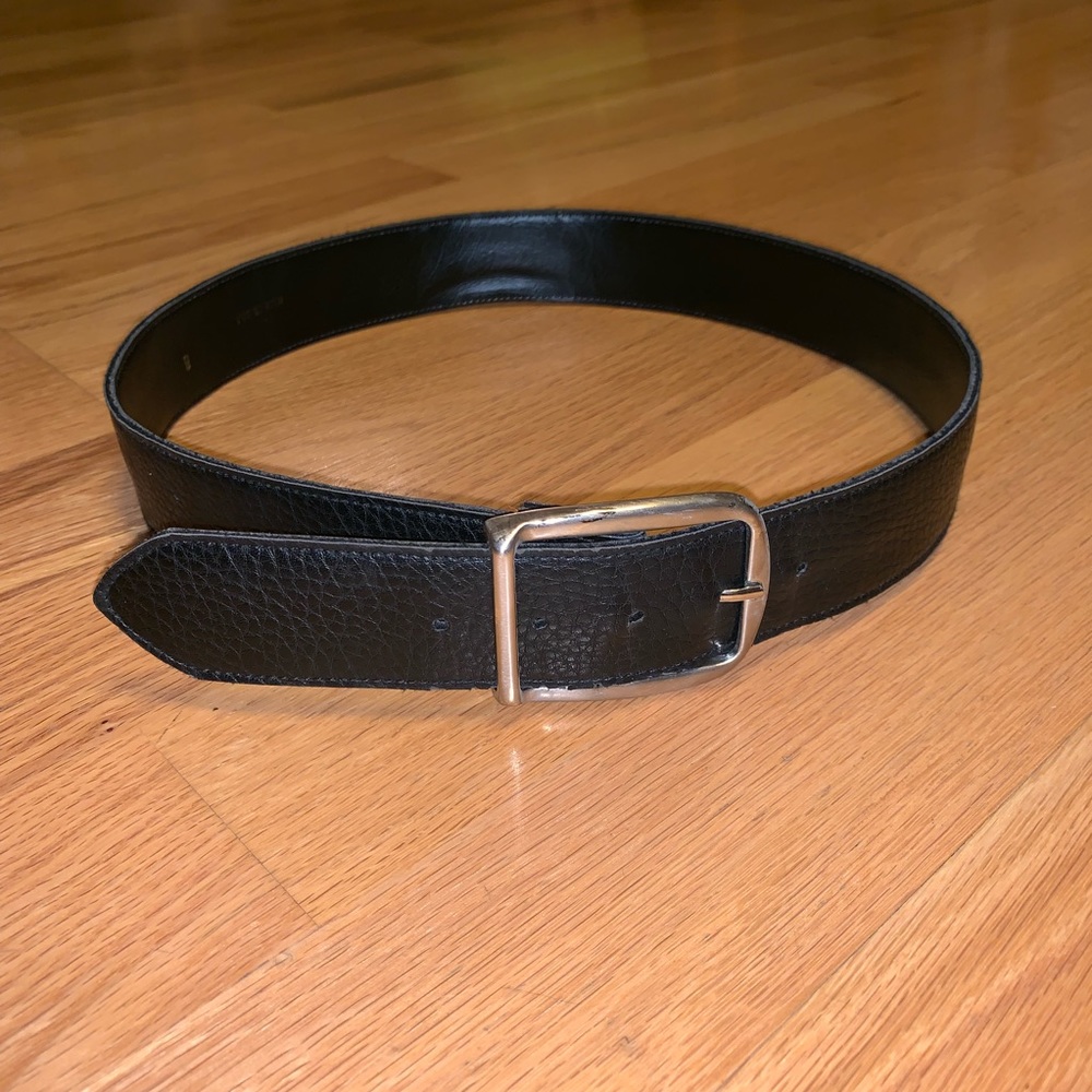 Black Leather Wide Belt